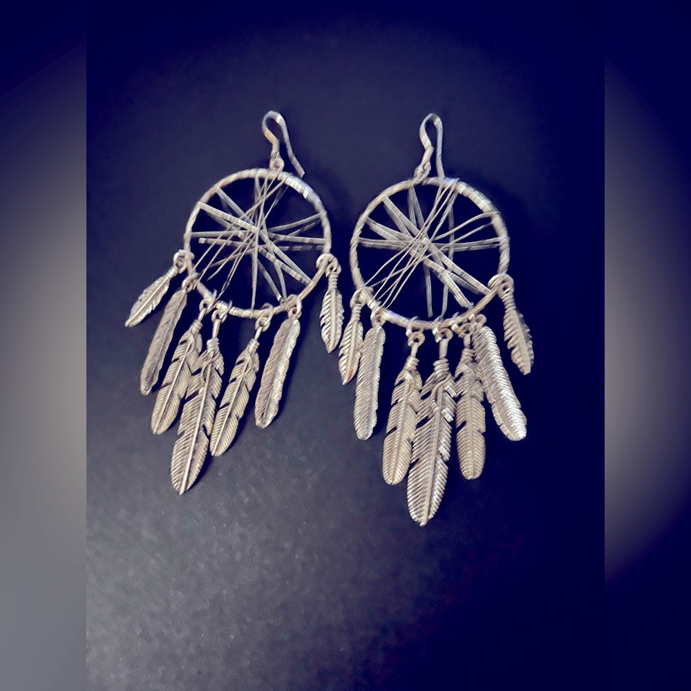 Boot Barn Dream Catcher Silver Earrings